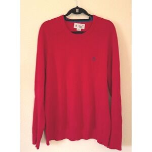 Original Penguin Mens Red Textured Crew Neck Long Sleeve Sweater Large Preppy